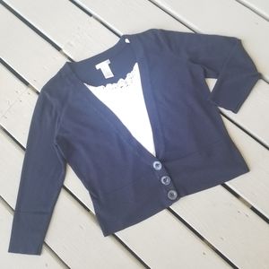 M navy V neck cardigan